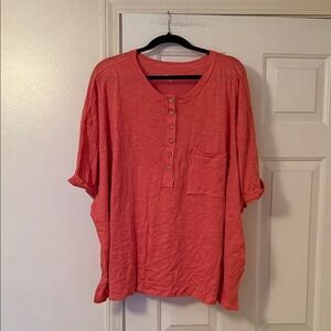 Torrid Coral Button-Up Top